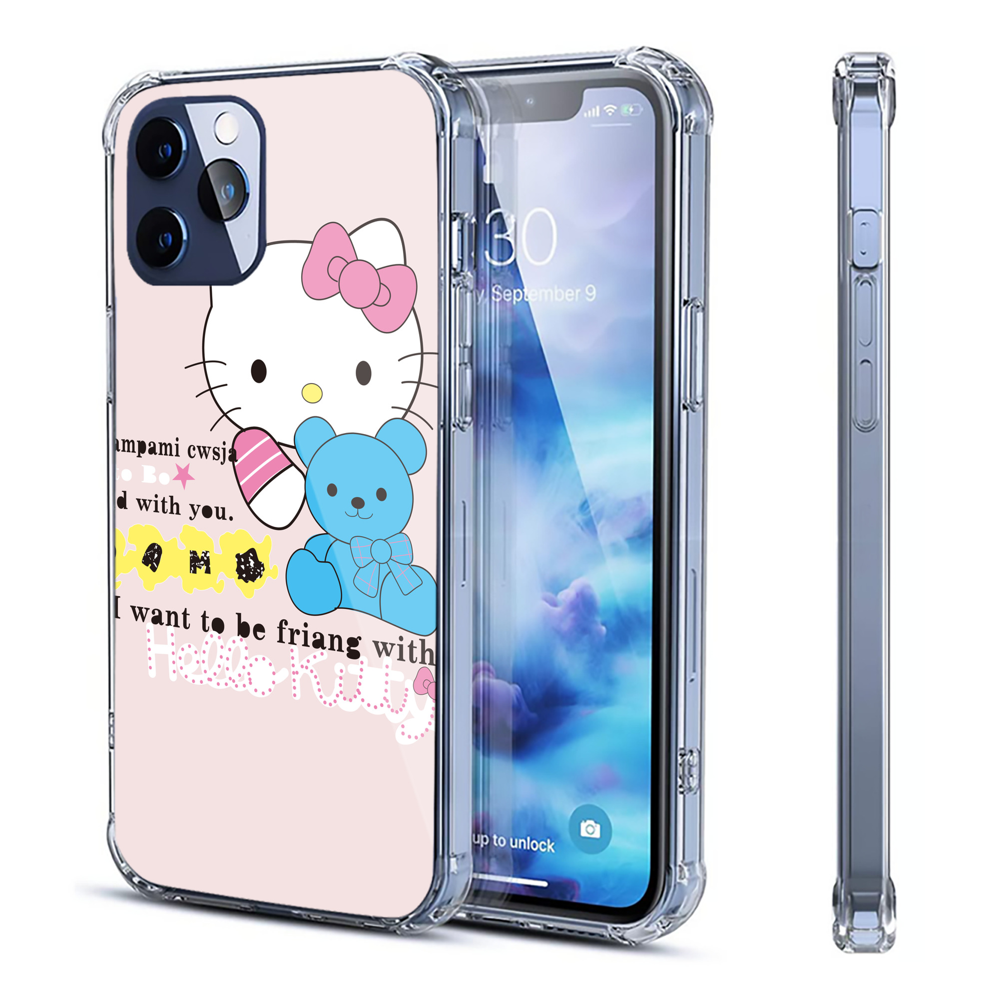 （画像用） Hello Kitty ハローキティ 【iPhone 12シリーズ対応】透明スマホケース（クリアソフトケース）